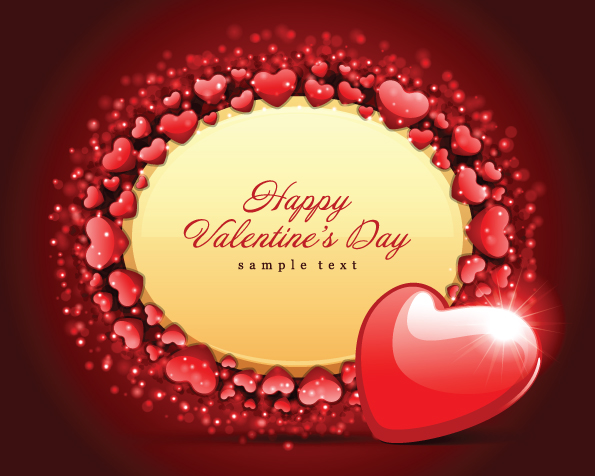free vector Romantic valentine day love card vector